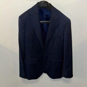 Bonobos navy windowpane sport coat. 36R slim fit.